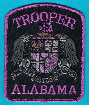 Alabama State Trooper Police Patch Pink
