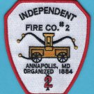 Annapolis Maryland Independent Fire Company 2 Patch
