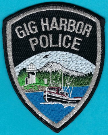 Gig Harbor Washington Police Patch Silver Border