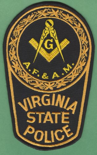 Virginia State Police Masonic Lodge Patch