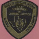 Texas Department of Criminal Justice Gang Task Force Tactical Police Patch
