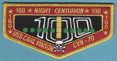 CVN-70 USS Carl Vinson 100 Night Traps Centurion Cruise Patch