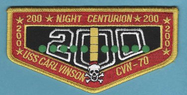CVN-70 USS Carl Vinson 200 Night Traps Centurion Cruise Patch