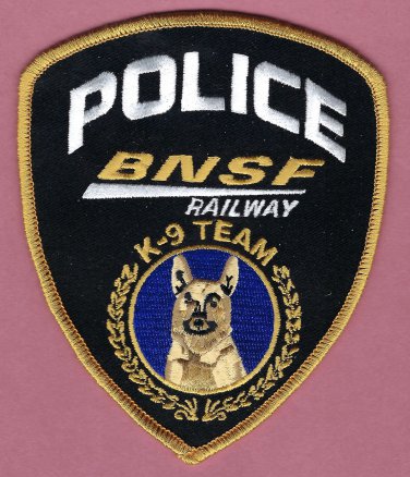 Burlington Northern Santa Fe Railroad Police K-9 Team Patch