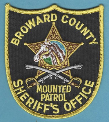 Broward County Sheriff Florida Mounted Patrol Police Patch