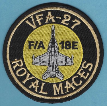 U.S. Navy VFA-27 Royal Maces Fighter Squadron F/A 18E Aircraft Patch
