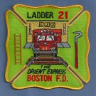 Boston Fire Department Ladder Company 21 Patch