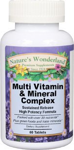 Multi Vitamin & Mineral Complex / Timed Release, 60 tablets (Nature's Wonderland)