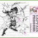 Athena Moon Fairy Unmounted Rubber Stamp