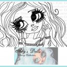 All Dressed Up Girl Unmounted Rubber Stamp