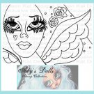 Angel Wings Dollie Unmounted Rubber Stamp