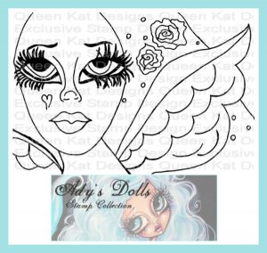 Angel Wings Dollie Unmounted Rubber Stamp