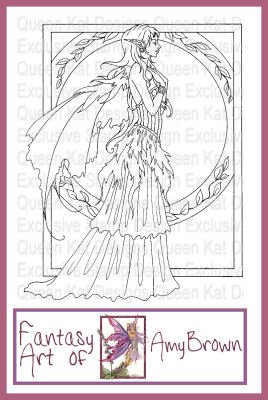 In Thought Fairy Unmounted Rubber Stamp by Amy Brown