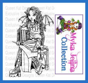 Killing Time Unmounted Rubber Stamp by Myka Jelina