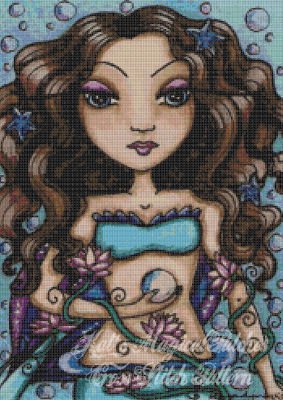 Lily Vine Mermaid Cross Stitch Pattern by Maigan Lynn