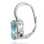 Glitzy Rocks Sterling Silver 6.4 CTW Blue Topaz and Diamond Accent Leverback Earrings