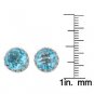 Meredith Leigh Sterling Silver Crown-set Blue Topaz Earrings