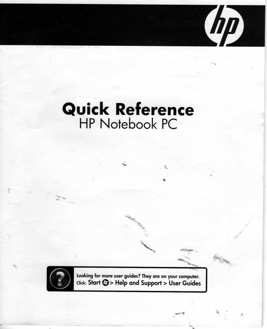 HP Quick Refernce HP Notebook PC
