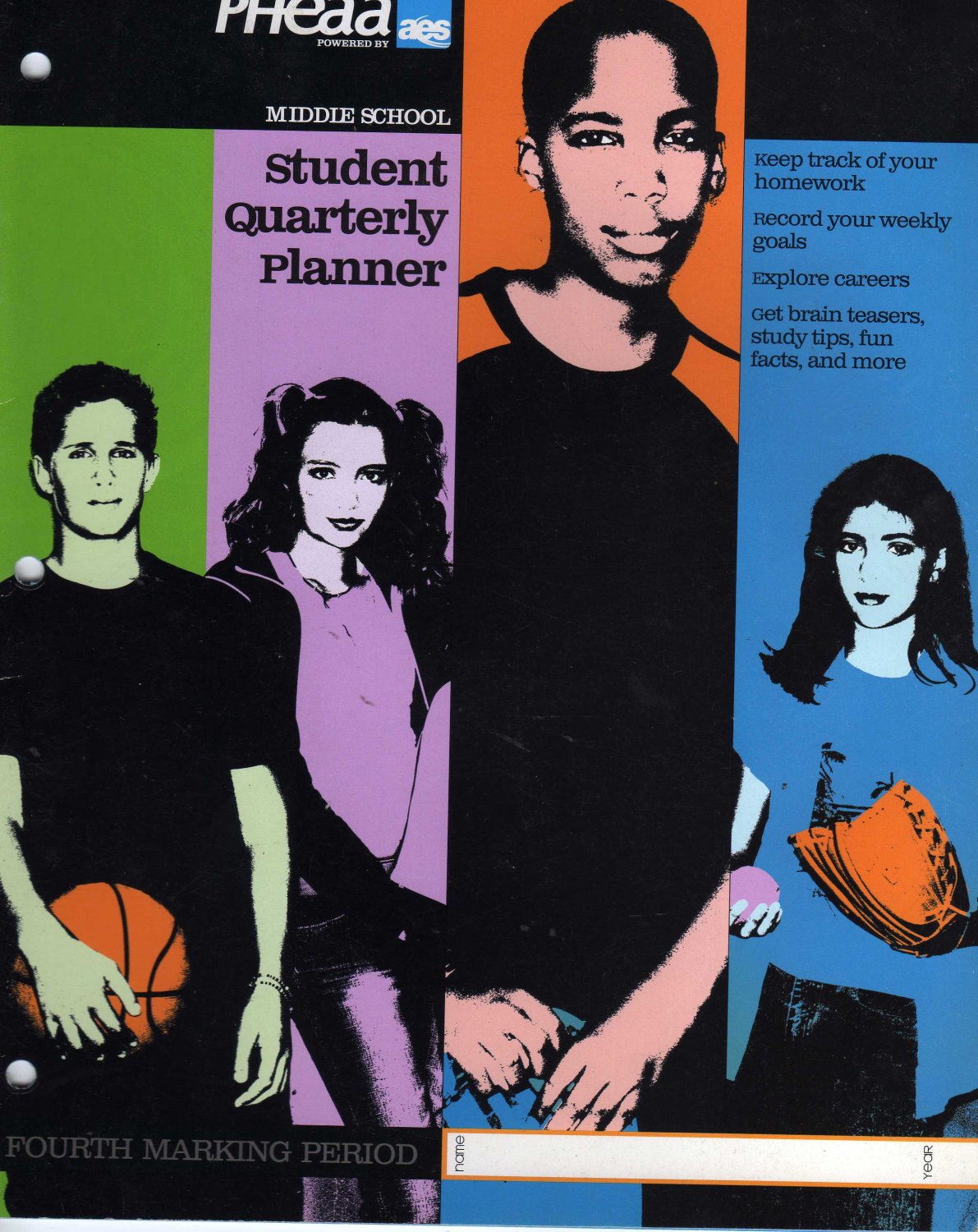 PHeaa Middle School Student Quarterly Planner 4th Marking Period
