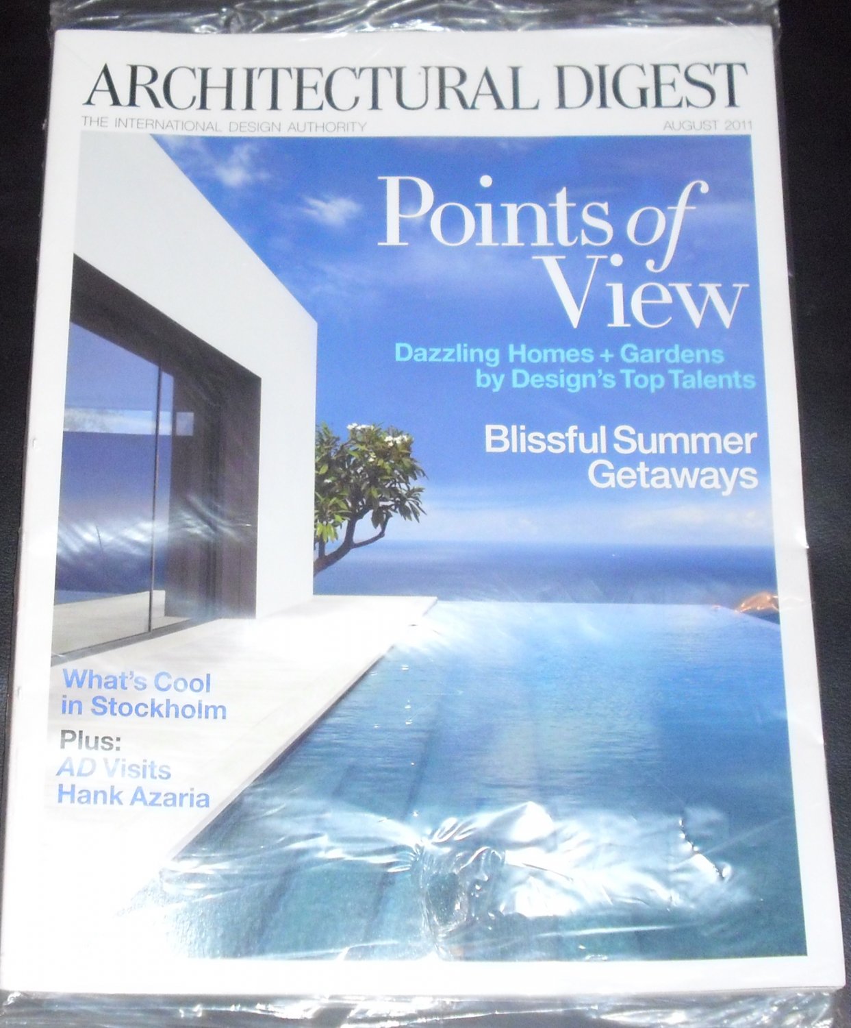 Architectural Digest August 2011 Points of View (Blissful Summer Getaways, What's Cool in Stockholm)