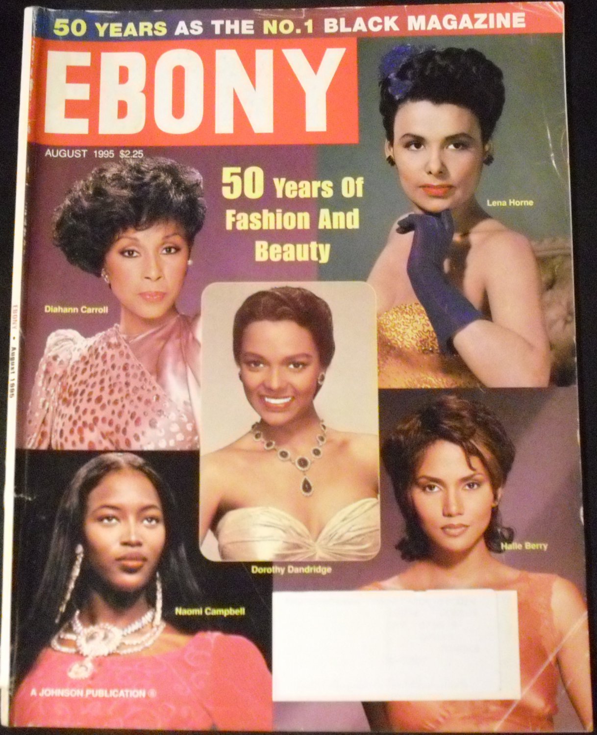 1995 AUGUST EBONY MAGAZINE - HALLE BERRY - NAOMI CAMPBELL - LENA HORNE