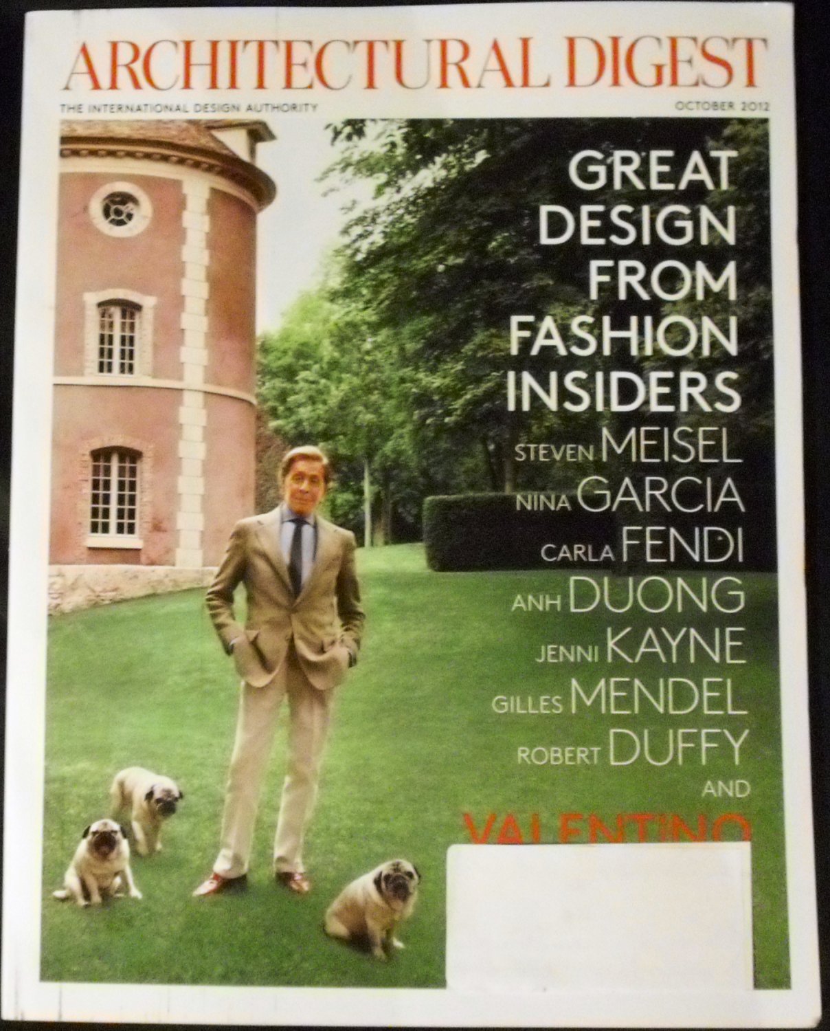 Architectural Digest October 2012 Great Design From Fashion Insiders