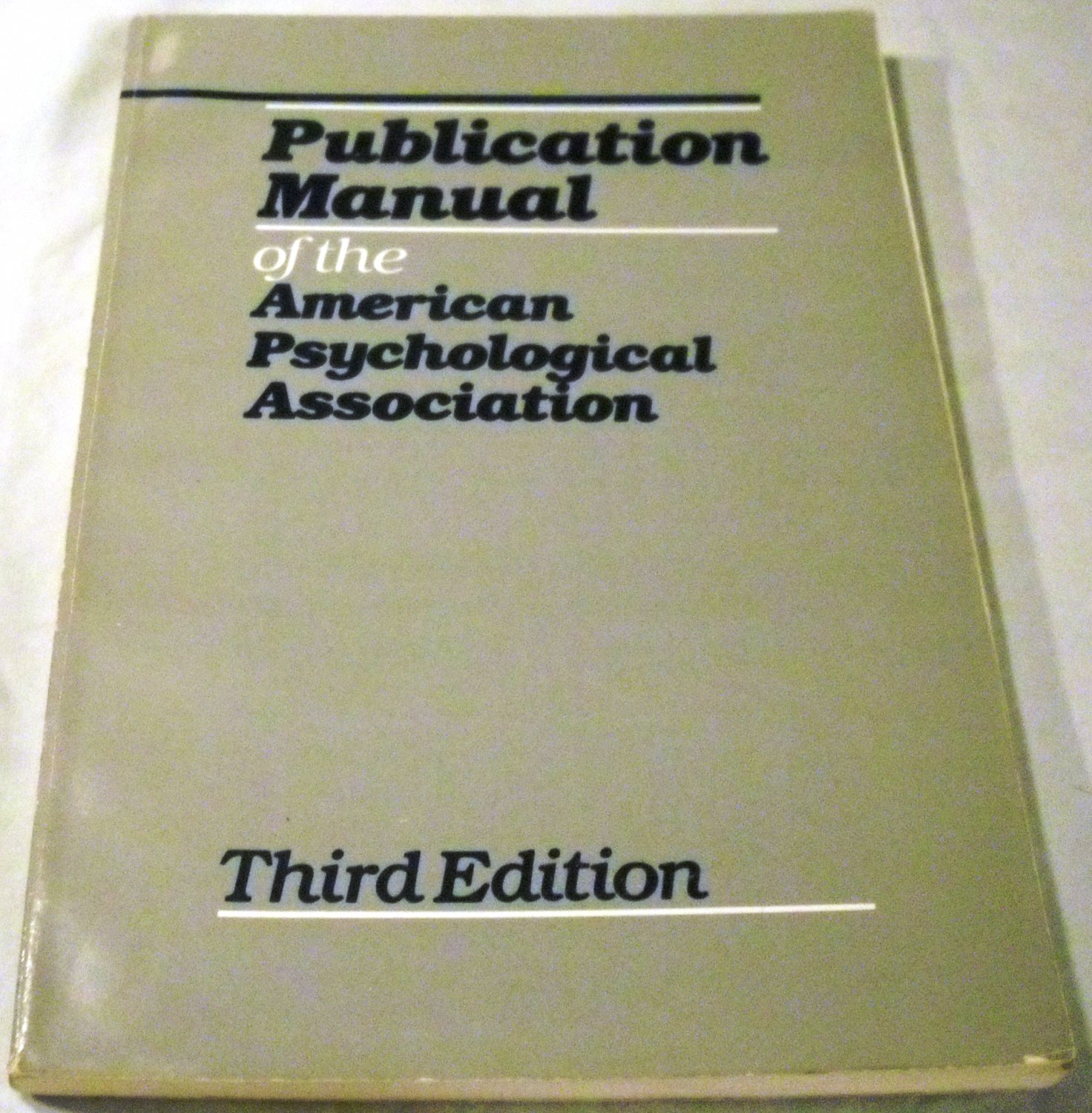 Publication Manual Of The American Psychological Association, 3rd ...