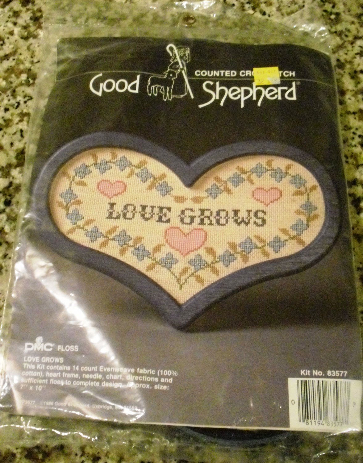 *New* Counted Cross stitch Good Shepherd - Love Grows patterns 7"x 10" needle point