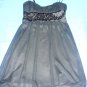 Black Party Cocktail Dress Rhinestones Trixxi Clothing Co. Sz. Small -