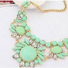 Womens Acrylic Green Bib Statement Crystal Collar Necklace