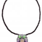 Womens Acrylic Multi-color Bib Statement Crystal Collar Necklace - Mulicolor