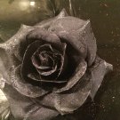 Glitter Feather Flower Hair Bow Clip Brooch Pin - Black
