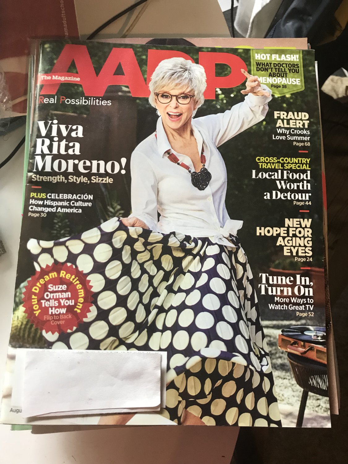 AARP August / September 2018 Viva Rita Moreno
