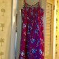 Xhiliration Purple Floral Sheer Adjustible Spaghetti Strap Dress Size XS