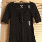 OLD NAVY RUFFLE HENLEY M SHORT SLEEVE T-SHIRT TOP SHIRT (black) NEW With tag