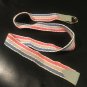 Preppy Blue, White, Pink & Tan Canvas Belt with silver D ring clasp, size 27.5
