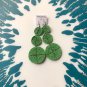 African Kenyan Masai earrings Green Bead Discs