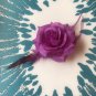 Glitter Feather Flower Hair Bow Clip Brooch Pin - Purple
