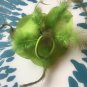 Glitter Feather Flower Hair Bow Clip Brooch Pin - Green