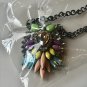 Womens Acrylic Multi-color Bib Statement Crystal Collar Necklace - Mulicolor