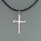 Square Nail Cross Necklace in Hand-Crafted in .935 Sterling Silver