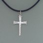 Square Nail Cross Necklace in Hand-Crafted in .935 Sterling Silver