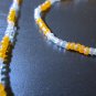 Orange and White Seed Bead Necklace and Bracelet Set