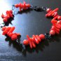Red Coral Earring and Bracelet Set