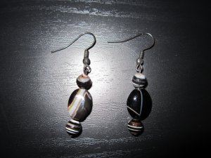 Banded Onyx Earrings