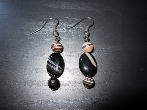 Banded Onyx Earrings #2