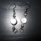 Black Natural Shell Bead Earrings