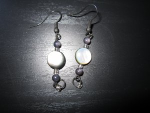 Black Natural Shell Bead Earrings