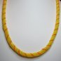 25 Inch Yellow And Orange Spiral Wowen Beded Necklace