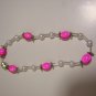 8" Pink Oval Bead Bracelet With Pearls - Magnetic Clasp